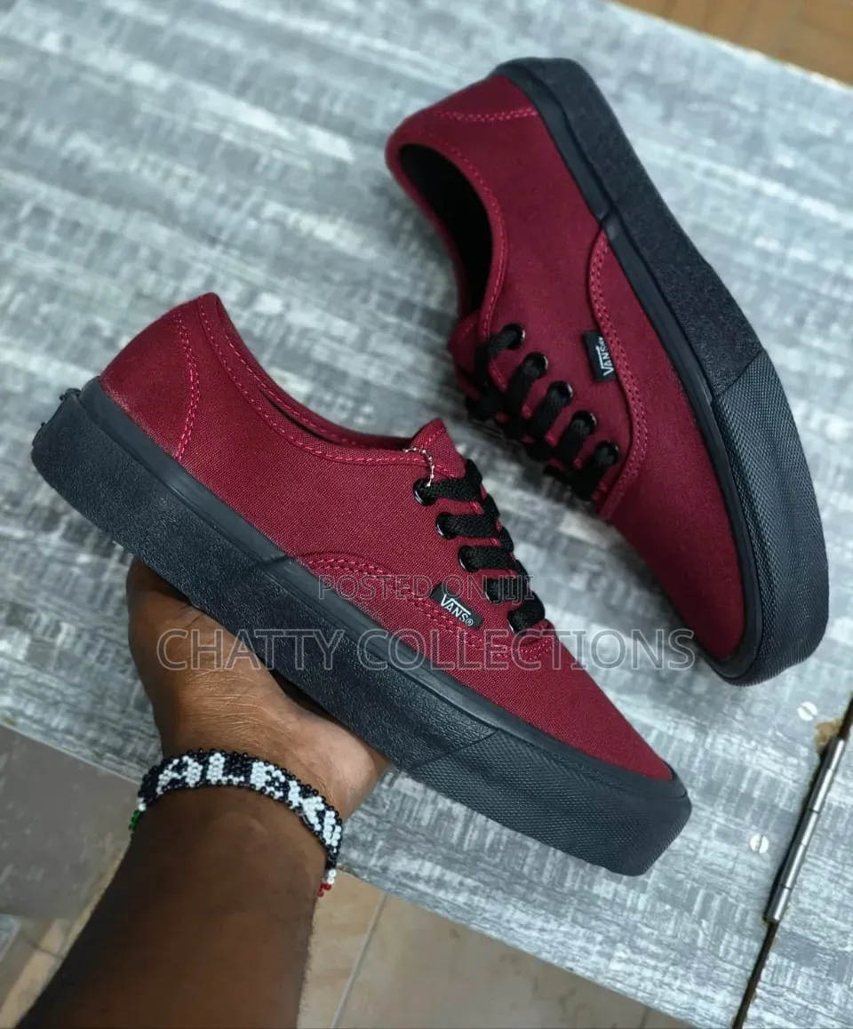 Maroon and Black Unisex Vans Shoes Sizes 38 to 45