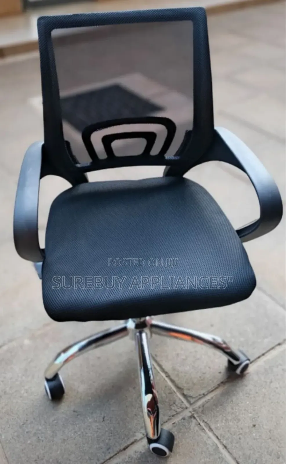 Secretarial Mesh Office Chair ~ Ergonomic Fabric Seat