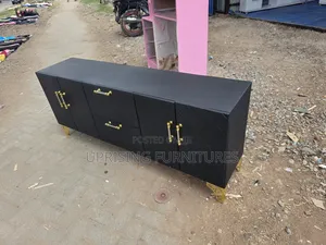 Black Tv Stand 5 Ft With Drawers Handles
