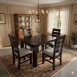 Modern 4-Seater Dining Set - Premium Board Top Table