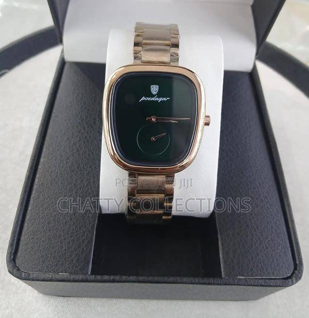 Gold and Green Poedagar Luxury Ladies Watches