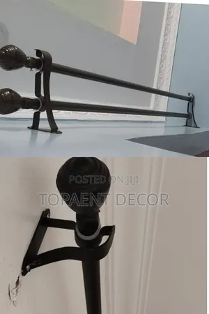 Double and Single Window Installed Powder Coated Curtain Rods