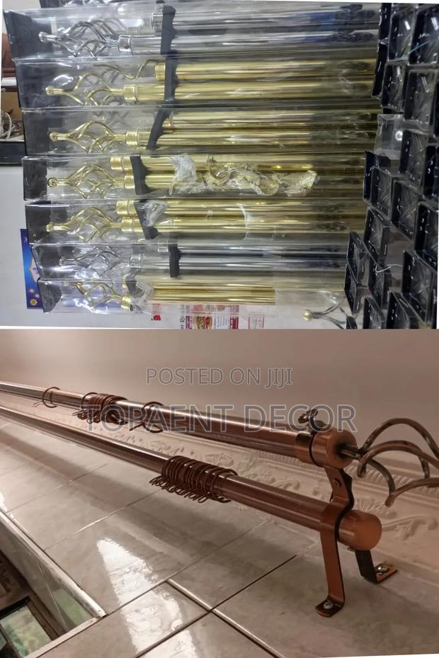 Gold and Brown Adjustable 2m Double Window Curtains
