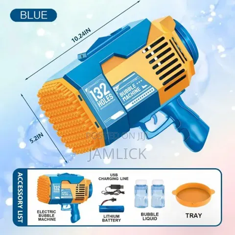 Blue 132-Hole Bubble Gun –Tp