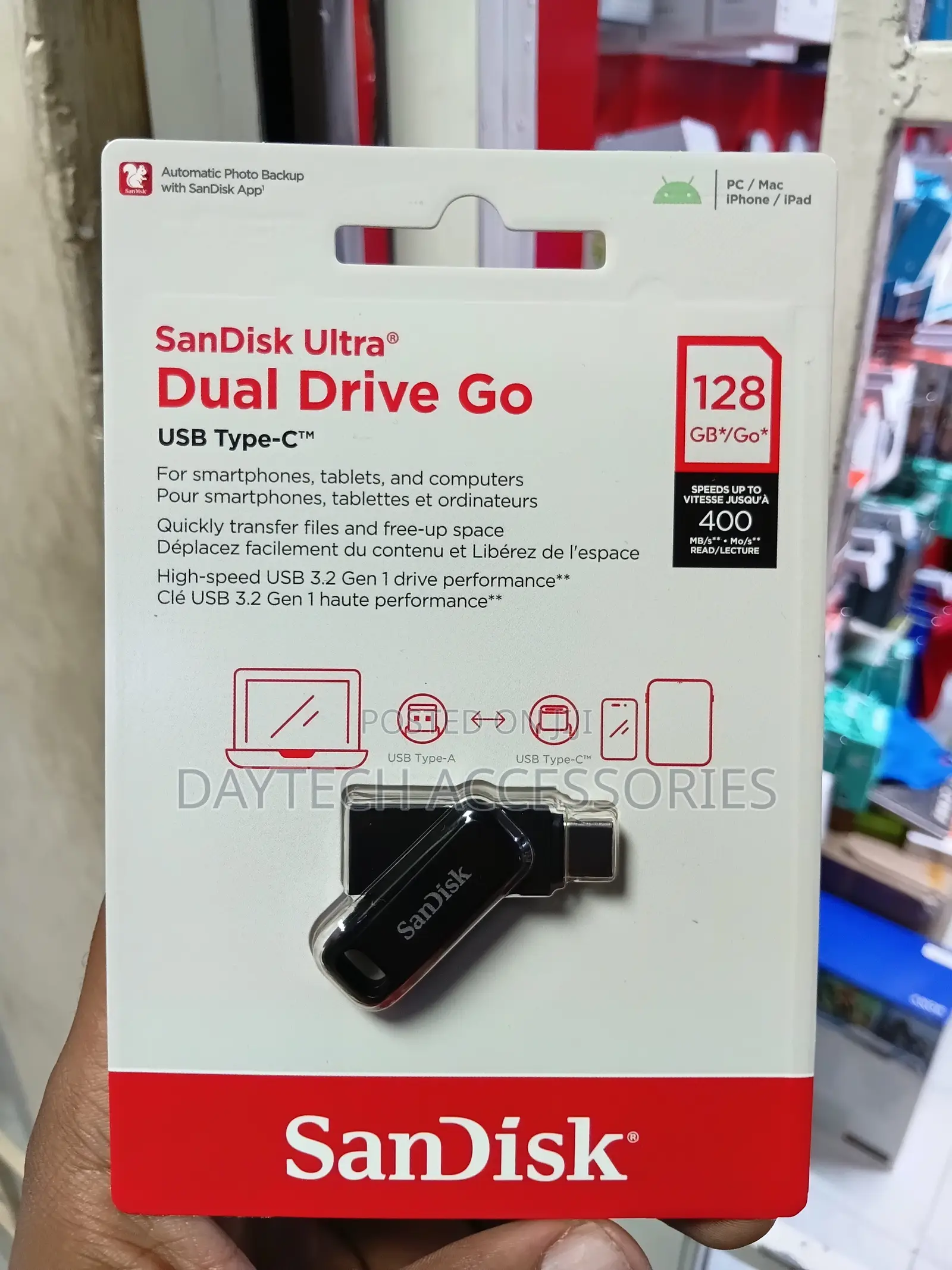 Sandisk Ultra Dual Drive Go Usb Type-C 128gb - Black