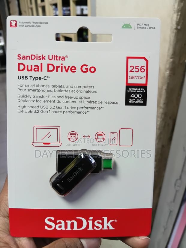 Sandisk Ultra Dual Drive Go Usb Type-C - 256gb (Black)