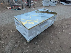 Coffee Table White Gold 2×4ft Marble Top Gold