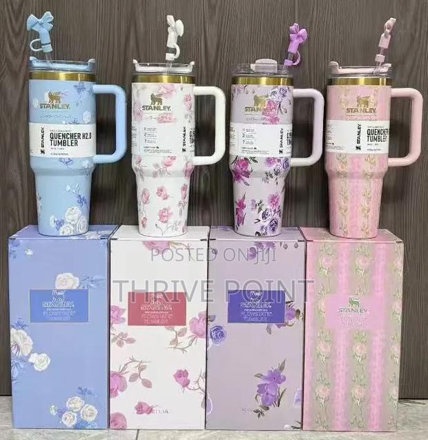 Flowered Stanley Cups With Topper