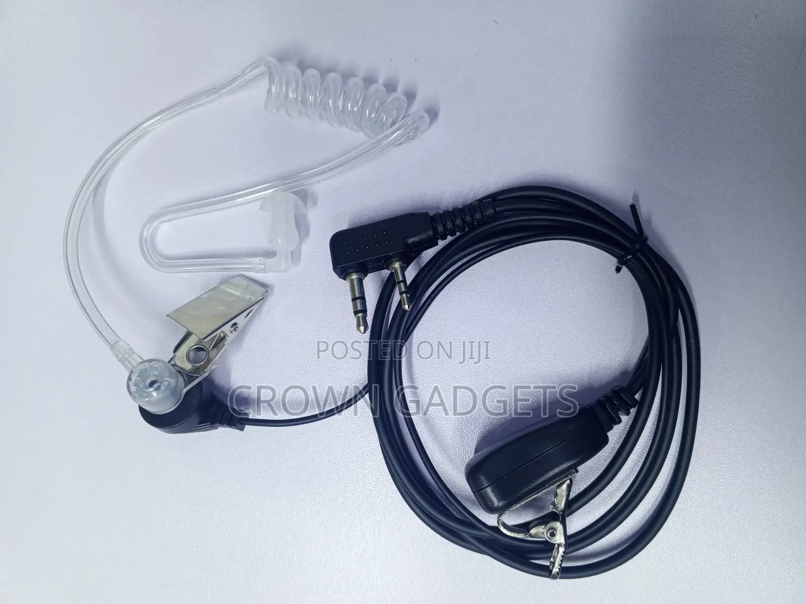 Clear Acoustic Tube Fbi Headset With Push To Talk Button
