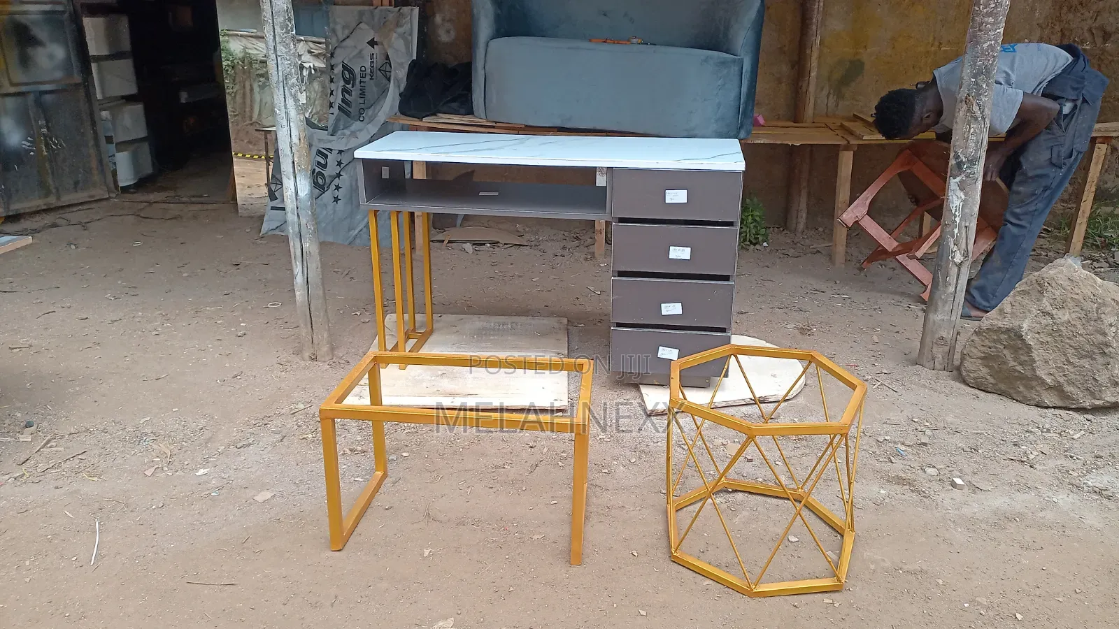 Marble Top Manicure Table