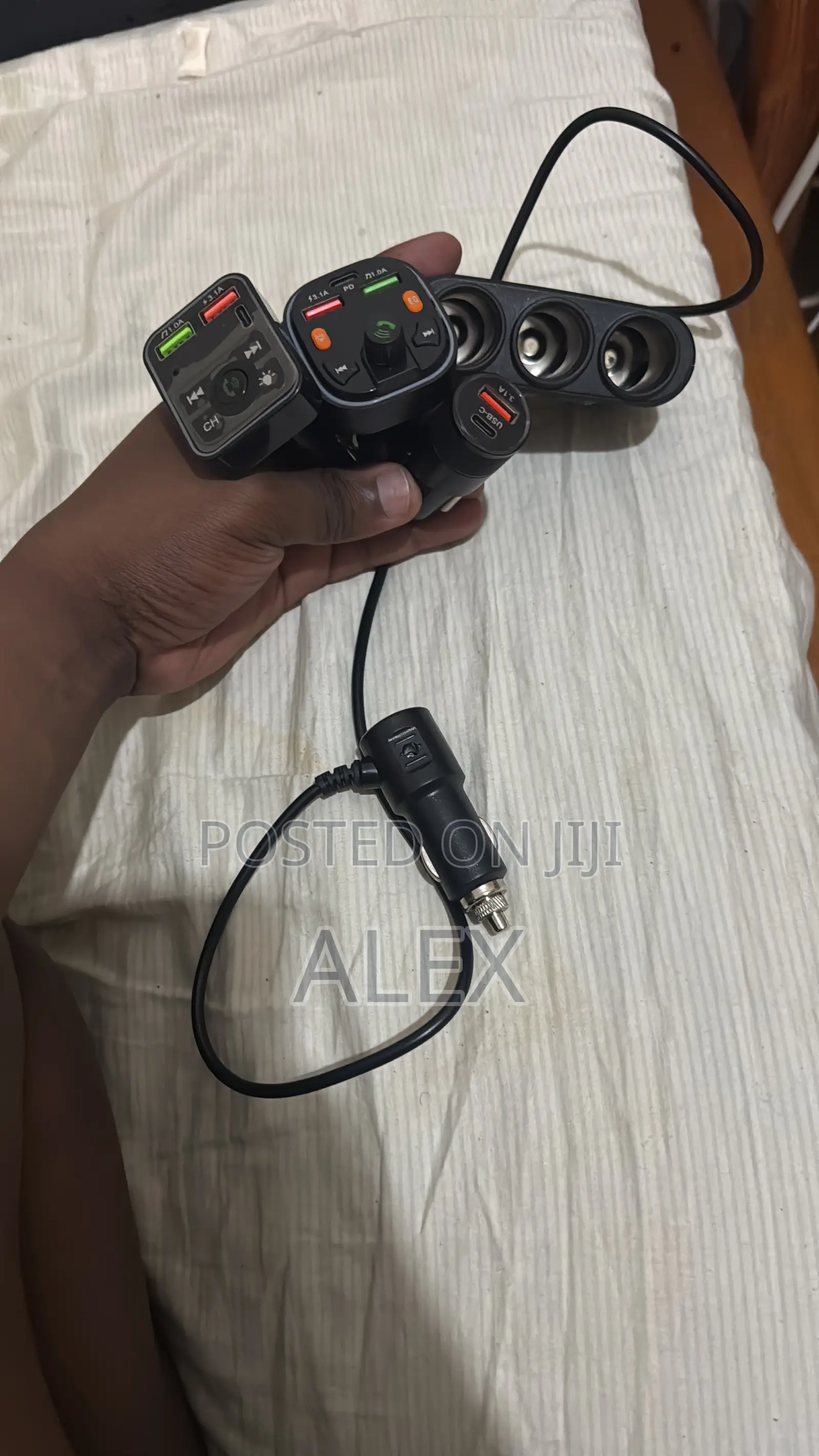Bluetooth Fm Transmitter 3-Socket Car Charger