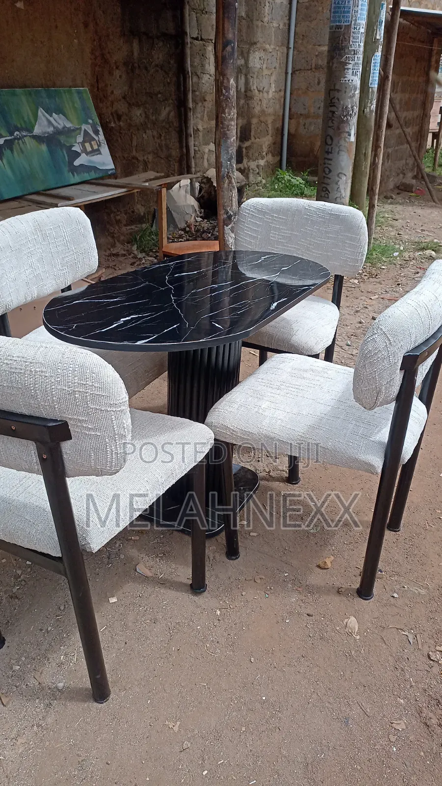 4seater Dining Set Marble Top Table