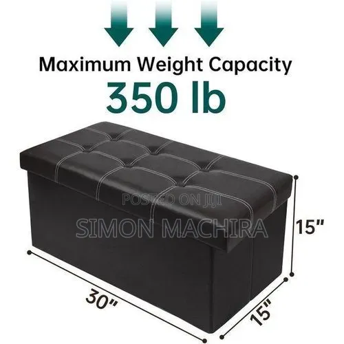 Foldable Ottoman Leather Storage Box