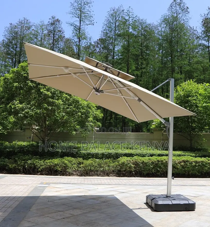 Garden Umbrella: 3x3m Waterproof Foldable Roman Sun Umbrella With Base