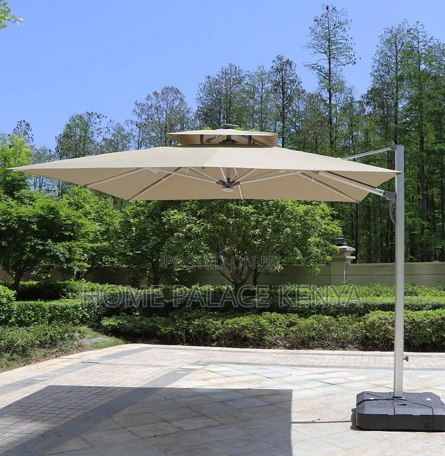 Garden Umbrella: 3x3m Waterproof Foldable Roman Sun Umbrella With Base