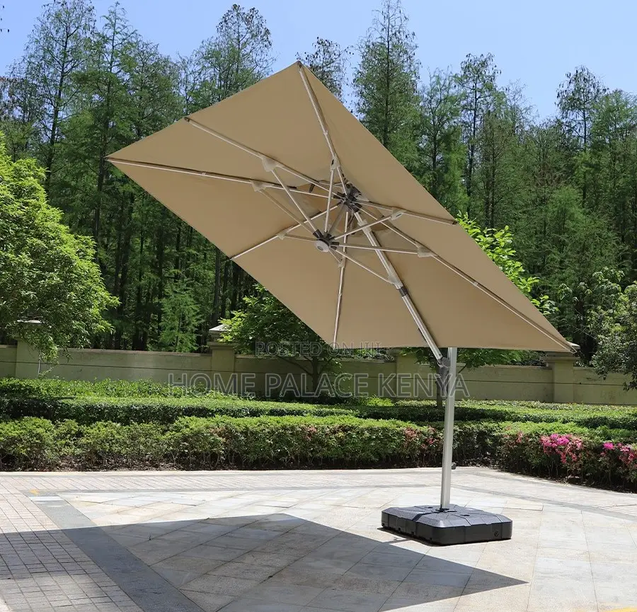 Garden Umbrella: 3x3m Waterproof Foldable Roman Sun Umbrella With Base