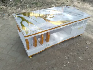 Coffee Table Spider White Gold Marble Top Gold