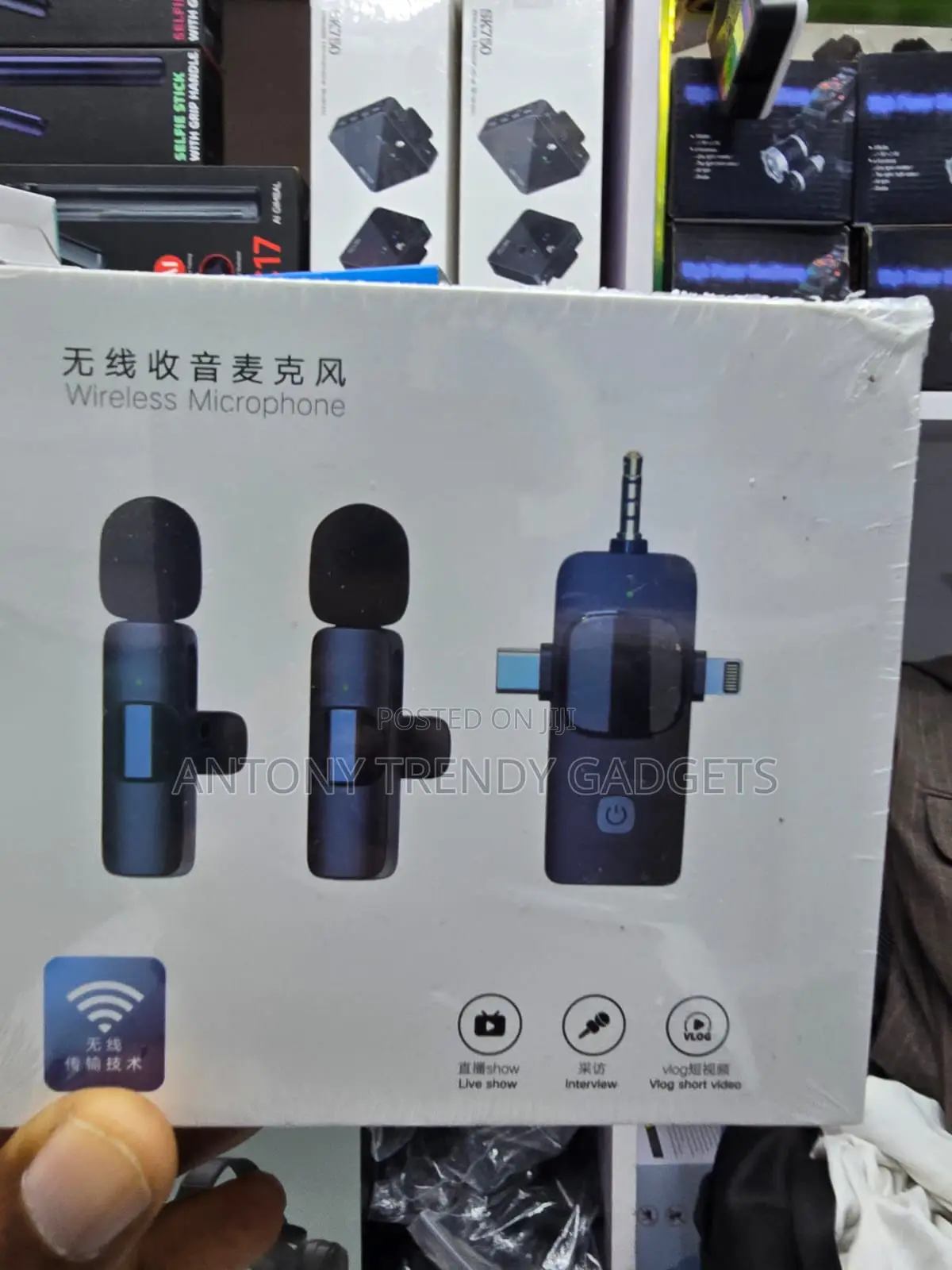 Dual Clip-on Wireless Microphone Usb-c Lightning 3.5mm