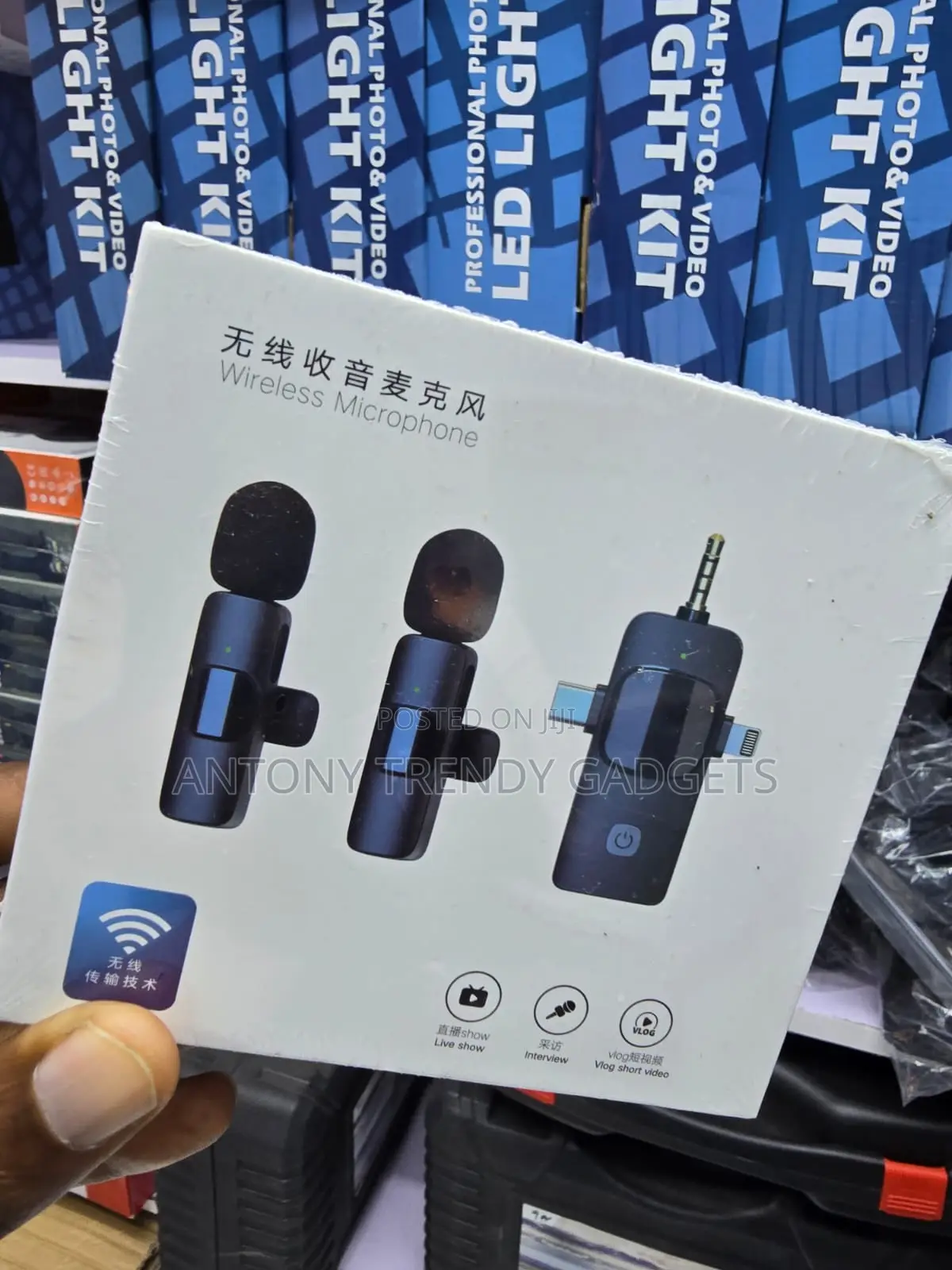 3-in-1 Wireless Mic Set for iPhone Android Camera Laptop