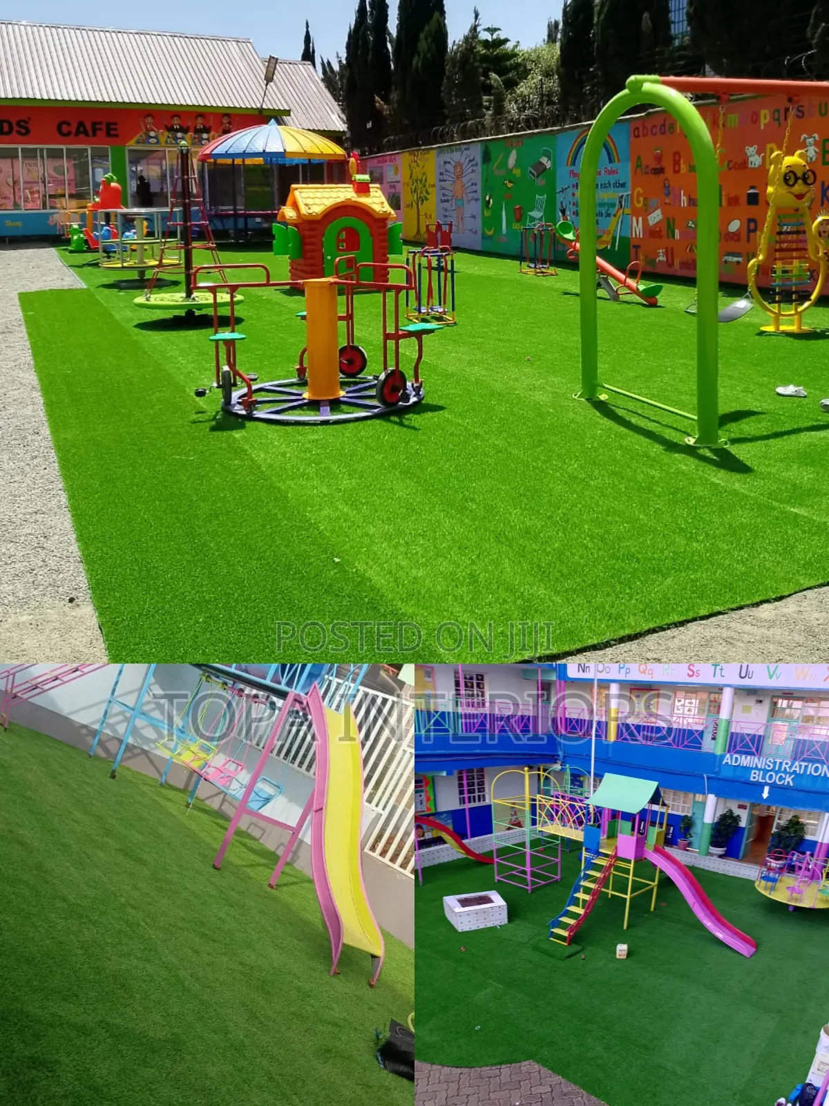 Kids Play Mat Soft Fluffy Green Outdoor Carpets For School Playground