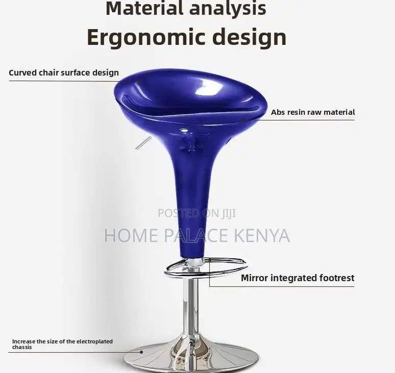Counter Stool Blue Lift-Up High Stool Chair