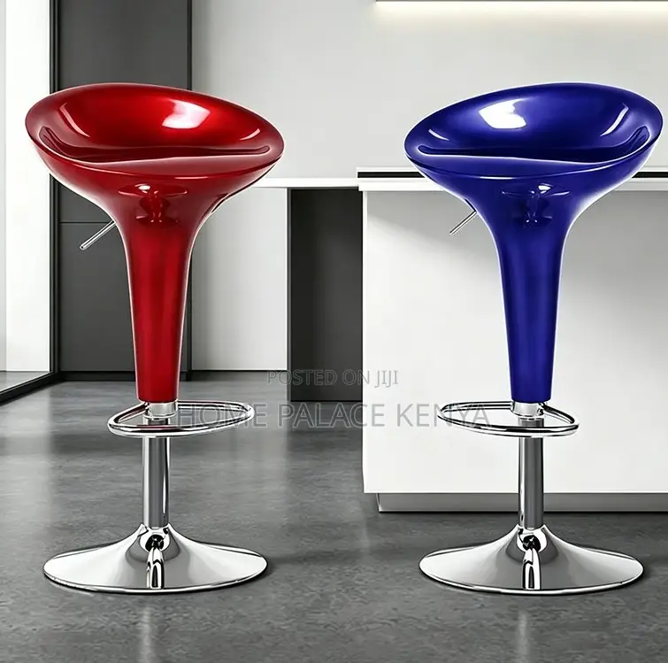 Counter Stool Blue Lift-Up High Stool Chair