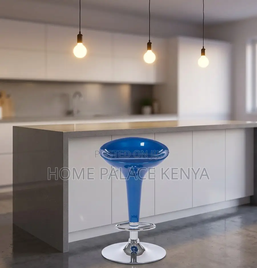 Counter Stool Blue Lift-Up High Stool Chair