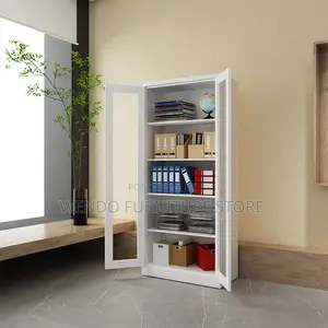 Office Cabinet; Two Doors Excellent Cabinet With Front Glass View