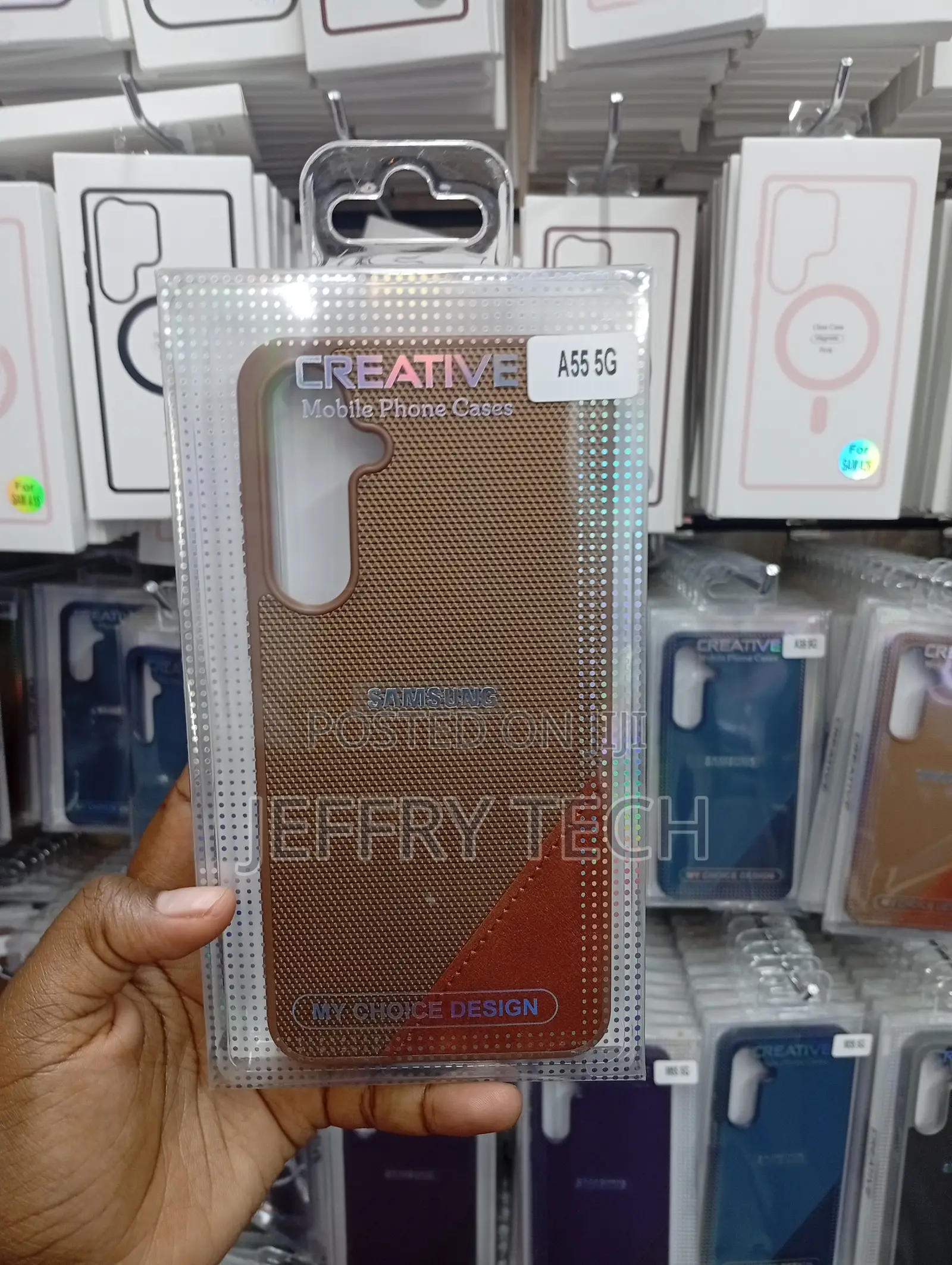 Samsung Galaxy A55 5g Leather Stitched Soft Back Cover