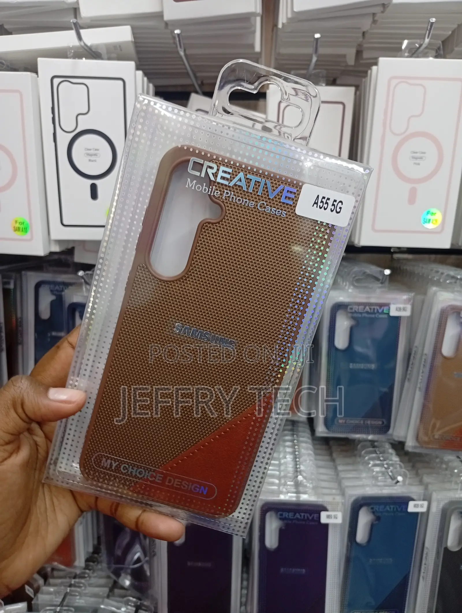 Samsung Galaxy A55 5g Leather Stitched Soft Back Cover