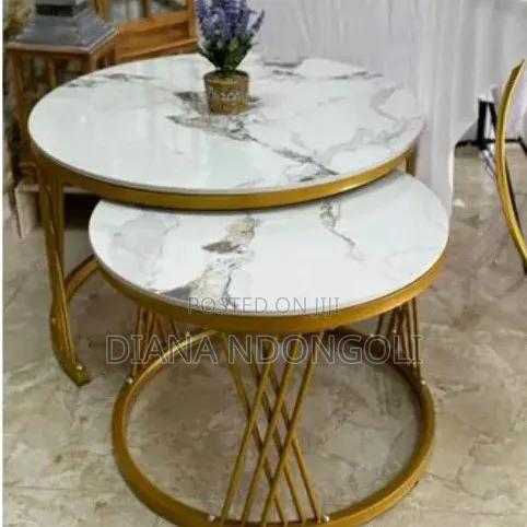 Classy 2in1 Pure Marble Nesting Tables