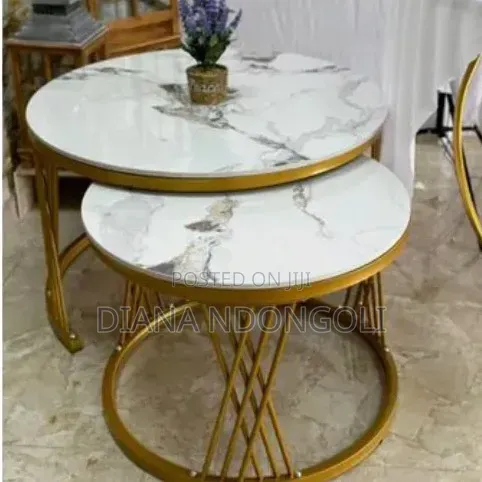 Classy 2in1 Pure Marble Nesting Tables