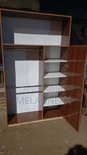 Dark Walnut Combined White Stand Alone Wardrobe