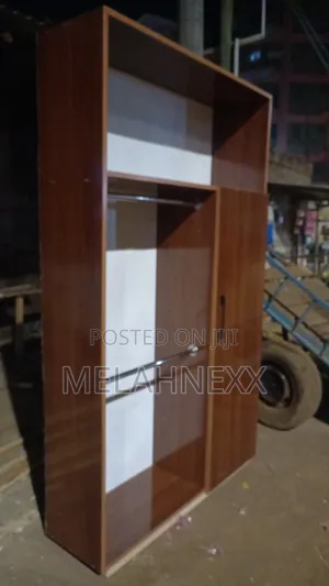 Dark Walnut Combined White Stand Alone Wardrobe
