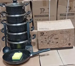 New Model Jp Non-Stick Cookware Set – 14 Pieces