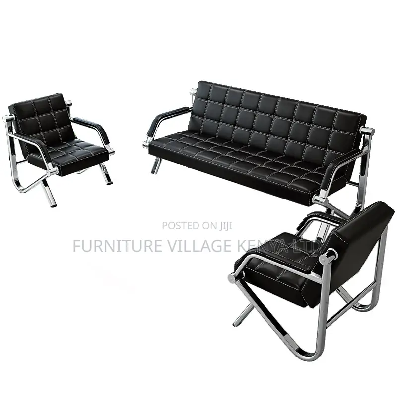 Leather 5-Seater Lobby Sofa Set