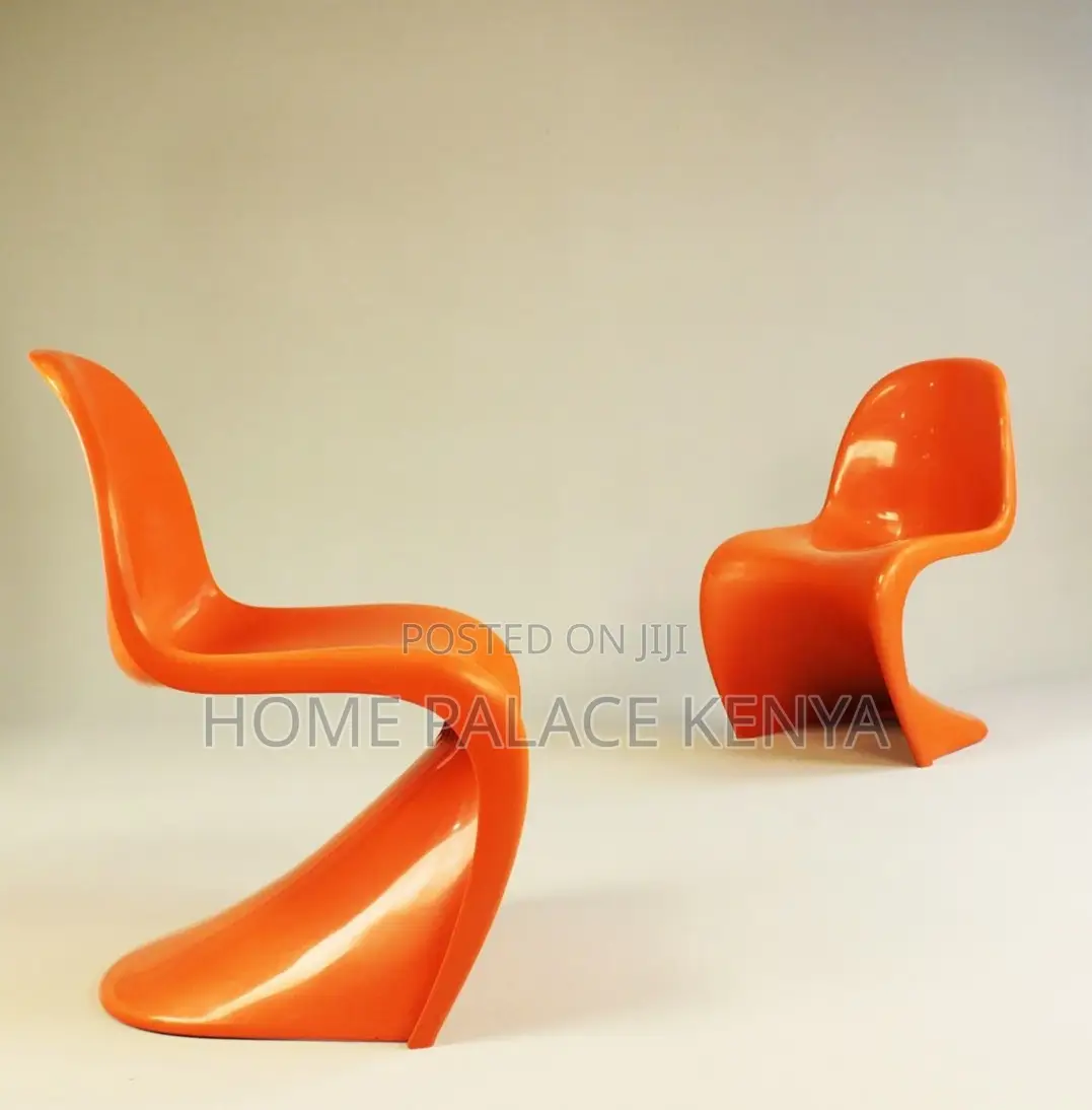 Panton Chair: Orange Stackable Thickened Plastic Stool for Home Use