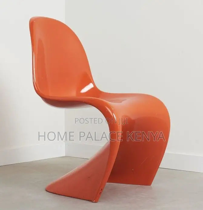 Panton Chair: Orange Stackable Thickened Plastic Stool for Home Use