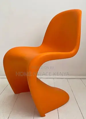 Panton Chair: Orange Stackable Thickened Plastic Stool for Home Use