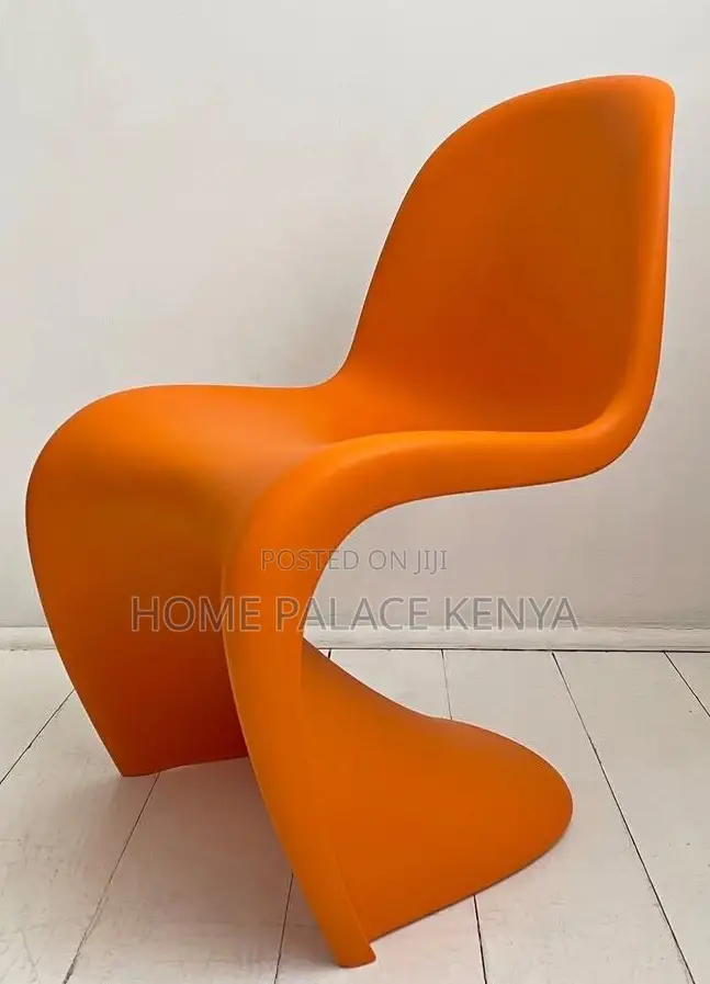 Panton Chair: Orange Stackable Thickened Plastic Stool for Home Use