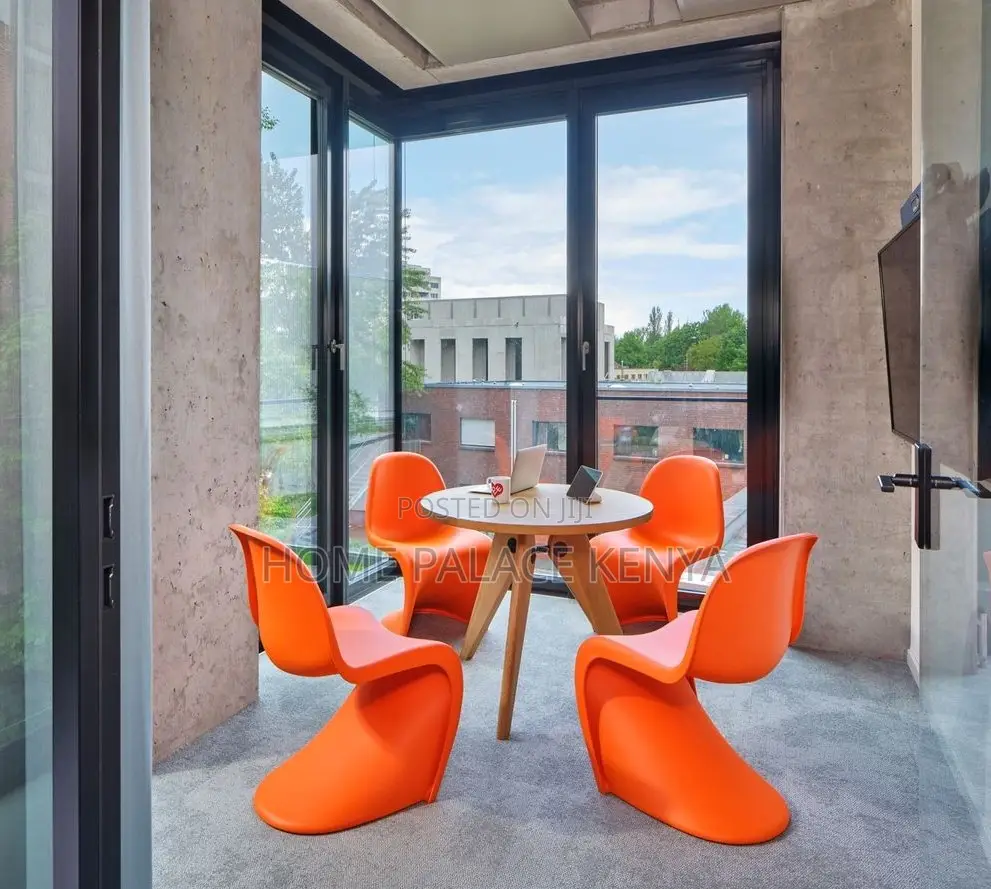 Panton Chair: Orange Stackable Thickened Plastic Stool for Home Use
