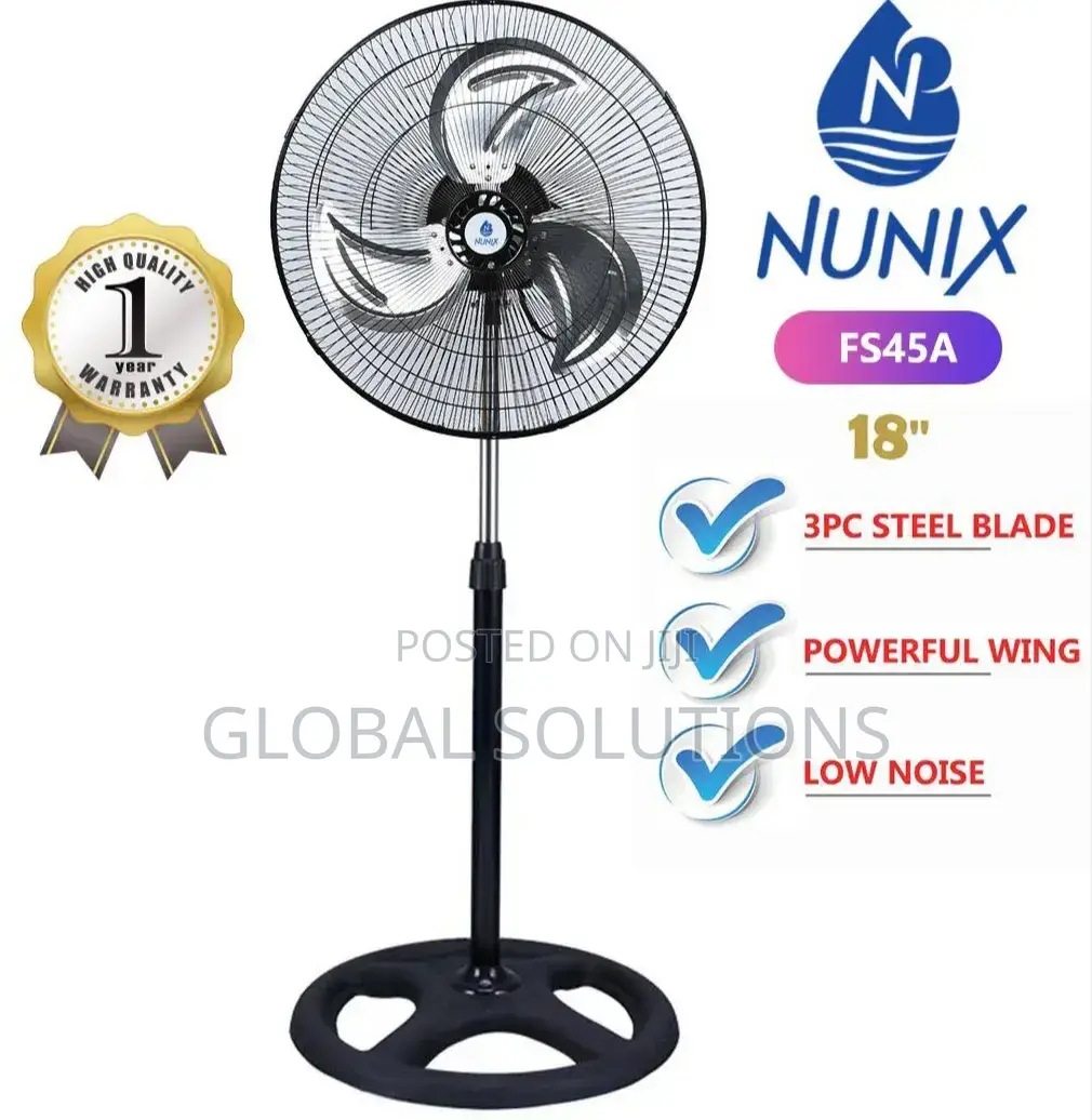 Standing Fan Features a Prominent 18-Inch Steel Blade Set