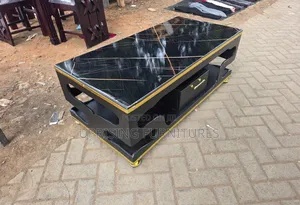 Royal Black Table With Gold Belt