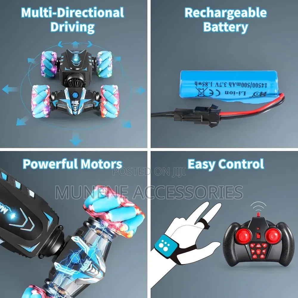 Gesture Sensing Rc Stunt Car With Light ,4wd Monster Truck 360° Flips