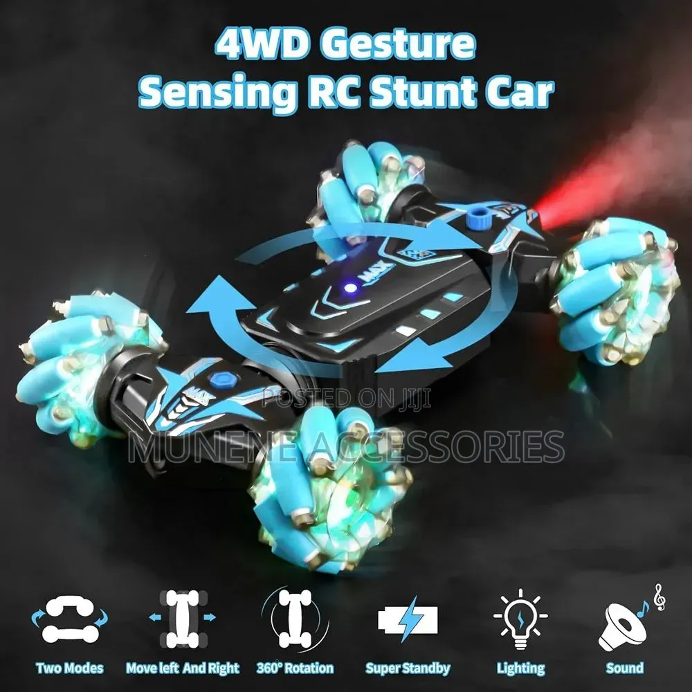 Gesture Sensing Rc Stunt Car With Light ,4wd Monster Truck 360° Flips