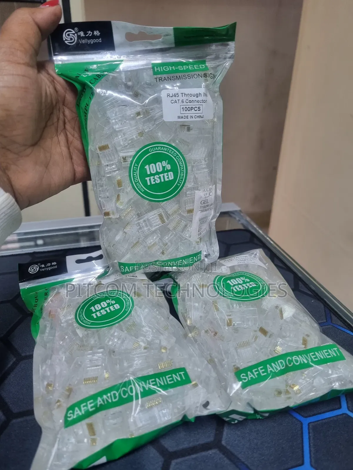 Cat6 Rj45 Connectors 100 PCS Through Hole
