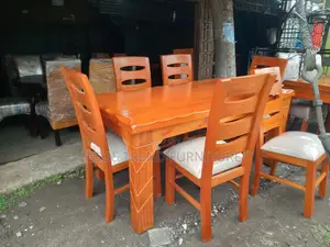 Premium 6-Seater Hardwood Dining Table Set