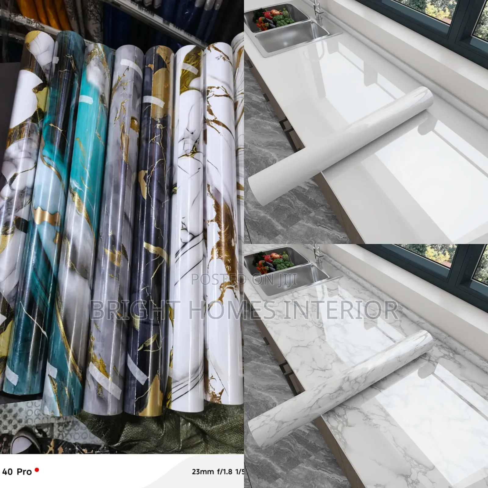 Waterproof Self Adhesive Kitchen Tops Contact Paper