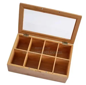 8 Slots Bamboo Wooden Teabag Organiser