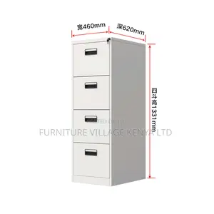4 Drawer Single Lock Metallic Cabinet
